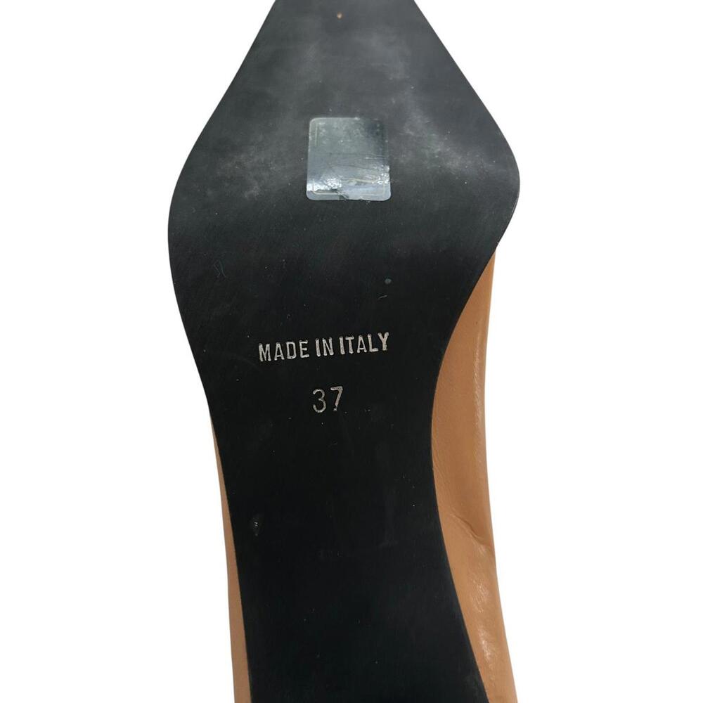 Classic Tan Mid Block Heel Pumps for Women - Picture 5 of 7